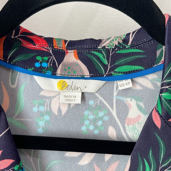 Boden navy jumpsuit with bird and floral print - Picture 6 of 9